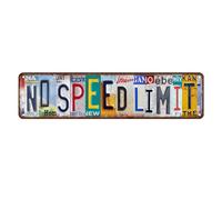 No Speed Limit Sign Garage Decor Road Signs Room Decoration Room Decor Y2k Grunge Room Tin Sign Cars Bedroom Decorations For Boys Hot Wheels Signs 4x16 Inch