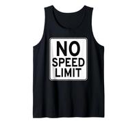 NO Speed Limit Traffic Highway Road Sign Tank Top