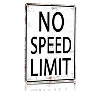 No Speed Limit Vintage Tin Sign Man Cave Accessories Boys Gifts Car Wall Art Retro Metal Signs Garage Decor Bedroom Teenage Boy Car Themed Poster Plaque Boys Room Decor