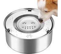 No Spill Dog Water Bowl 3L, Anti-Splash Slow Feeder Stainless Steel Pet Bowl with Non-Slip Base, Large Capacity Dog Water Dispenser for Medium Large Dogs