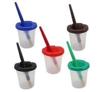 No Spill Paint Cups - Leak Resistant Sealed Covers, Student Art Holders, Washable Supply Set | Classroom Lessons, Preschool Fun, Home Projects, DIY Crafts, Child Development, Creative Expression