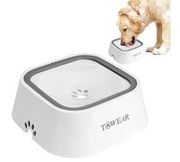 No Splash Dog Water Bowl with Floating Disk, 1.5L Slow Drinking Feeder, Anti-Overflow Anti-Choking No Spill Pet Water Bowl For Dog Cat Puppy Kitten (White)