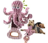 No Squeak Dog Toy - Octopus Dog Toy | Crinkle Dog Toy | No Stuffing Dog Toy | Colorful Interactive Chew Toy with Pull Rings | 37cm Funny Dog Chew Toy | Interactive Pet Toys for Small Medium Large Dog