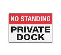 No Standing Private Dock Retro Aluminum Sign Metal Tin Sign Vintage Style Funny Pool Signs Wall Decor Art 8 X 12 Inches