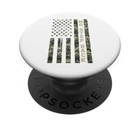 No Step Back Distressed USA American Flag Camo Aesthetic PopSockets Adhesive PopGrip