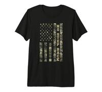 No Step Back Distressed USA American Flag Camo Aesthetic Premium T-Shirt