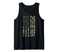 No Step Back Distressed USA American Flag Camo Aesthetic Tank Top