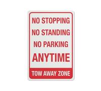 No Stopping No Standing No Parking Anytime Tow Away Zone Sign For House 12"" X 8"" Yard Sign, Premium Aluminum, Sun Proof, Rust Free