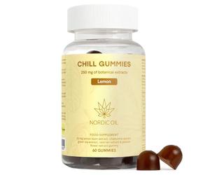 No Stress Gummies | 60 Vegan Gummies | 250 mg Plant Extracts per Rubber | Valerian, Passion Flower, Green Tea, Chamomile, Melissa | Stress & Relaxation | Nordic Oil