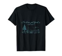 No Stress Just Forest Cottagecore Nature Design Teal T-Shirt
