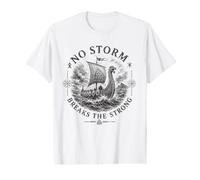 No Strom Breaks the Strong Nordic Mythology Viking Value Graphic T-Shirt