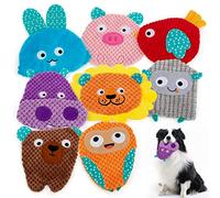 No Stuffing Dog Toys - 8 Pack Squeaky and Crinkle Plush Toys for Small Medium Dogs, Durable for Aggressive Chewers,Cute Puppy Textured Animals