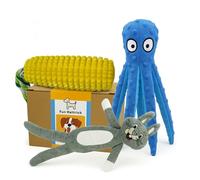 No Stuffing - Plush & Squeak Fun - Durable & Tough - Teeth Cleaning - Small, Medium and Large Breeds - Great Bundle Value for Money for Dogs