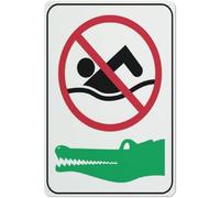 No Swimming Crocodiles Warning Metal Sign Tin Signs Aluminum for Outdoors Use Yard Farm Fence Home Wall Decor 8x12 inch