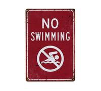 No Swimming Swimming Pool Metal Tin Sign Vintage Garden Bedroom Cafe Bar Man Cave Home Wall Decor Metal Poster 8x12 in