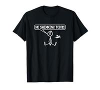 No Swimming Today Funny Swim Stickman Swimming Lover T-Shirt