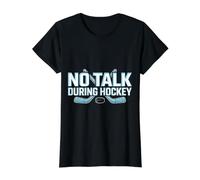 No Talk During Hockey Competitive Player Athlete - Value Graphic T-Shirt, Women, Black, XL