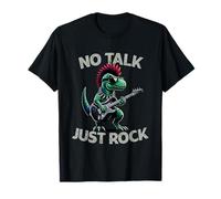 No Talk Just Rock Dinosaur Rock And Roll Birthday Theme T-Shirt