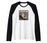 NO Talk ME I Angry Cute Smol Cat Meme Funny Silly Kitten Raglan Baseball Tee