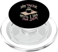 No Talkie Until I See The Sea Coffee Drinker Beach Goer PopSockets PopGrip for MagSafe