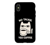 No Talkie Yes Coffee Moody Cat Lover Feline Case for iPhone X/XS
