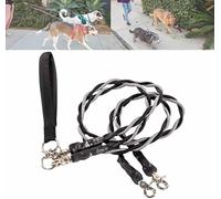No Tangle Leash for 2 Dogs,Double Bungee LEAsh,Retractable Dog LeASHes with Tangle-Free Swivel, Double Dog Leashs,Split Lead Walking Pet with Shock Absorbing Bungee (Grey/Black, M)