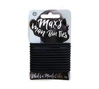 No Tangle, No Damage Soft Hair Elastics, Supports 7-8 Pounds of Hair, Metal Free - 12 Pack 4mm Strong Man Bun hair Ties