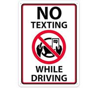 No Texting Graphic While Driving Restriction Alert Warning Metal Sign Aluminum Signs for Outdoors Use Yard Farm Fence Home Wall Decor 8x12 inch