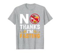 No Thanks I'm Fasting Intermittent Fasting Ramadan Fitness T-Shirt, Men, Heather Grey, 4X-Large