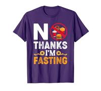 No Thanks I'm Fasting Intermittent Fasting Ramadan Fitness T-Shirt, Men, Purple, Medium