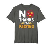 No Thanks I'm Fasting Intermittent Fasting Ramadan Fitness T-Shirt, Men's Big and Tall, Asphalt Grey, 6X Tall