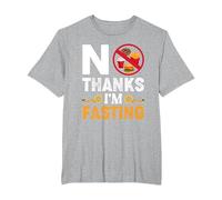 No Thanks I'm Fasting Intermittent Fasting Ramadan Fitness T-Shirt, Men's Big and Tall, Heather Grey, 5X Tall