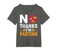 No Thanks I'm Fasting Intermittent Fasting Ramadan Fitness T-Shirt, Women's Plus, Asphalt Grey, 5X