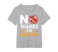 No Thanks I'm Fasting Intermittent Fasting Ramadan Fitness T-Shirt, Women's Plus, Heather Grey, 6X