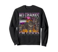 No Thanks I'm Good Funny Asexual Lgbtq Cat Meme Bootleg Sweatshirt