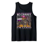 No Thanks I'm Good Funny Asexual Lgbtq Cat Meme Bootleg Tank Top
