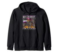 No Thanks I'm Good Funny Asexual Lgbtq Cat Meme Bootleg Zip Hoodie