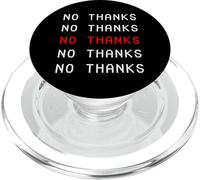 No Thanks Receipt Print Repeated on Black PopSockets PopGrip for MagSafe