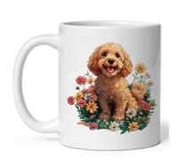 No Thorns Media Golden Doodle Mug for Women Men Ceramic Mugs Tea Coffee Cup with Handle Cute White - 11 oz Funny Novelty Nice Graphic Design Print for Kitchen ID44994