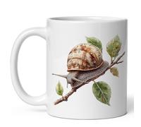 No Thorns Media Snail Mug 11oz White Ceramic Cute Coffee Mug for Souvenir Animal Gift Home Office Kitchen ID44991