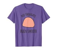 No Thoughts Brain Smooth Internet Funny Meme Smooth Brain T-Shirt, Men, Purple Heather, Large
