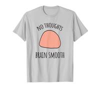 No Thoughts Brain Smooth Internet Funny Meme Smooth Brain T-Shirt, Men, Silver Grey, Medium