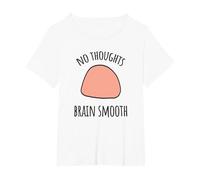 No Thoughts Brain Smooth Internet Funny Meme Smooth Brain T-Shirt, Women's Plus, White, 6X