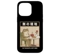 No Thoughts Frog Japanese Zen Coffee Head Empty Case for iPhone 14 Pro Max
