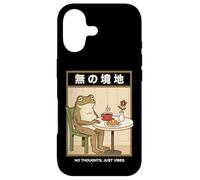 No Thoughts Frog Japanese Zen Coffee Head Empty Case for iPhone 17