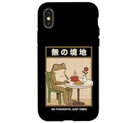 No Thoughts Frog Japanese Zen Coffee Head Empty Case for iPhone X/XS