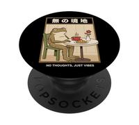 No Thoughts Frog Japanese Zen Coffee Head Empty PopSockets Adhesive PopGrip