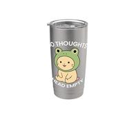 No Thoughts Head Empty - Cute Cat with Frog Hat Humor Stainless Steel Insulated Tumbler