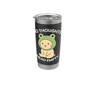 No Thoughts Head Empty - Cute Cat with Frog Hat Humor Stainless Steel Insulated Tumbler