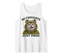No Thoughts Just Frog Funny Cat Meme Frog Hat Humor Tank Top